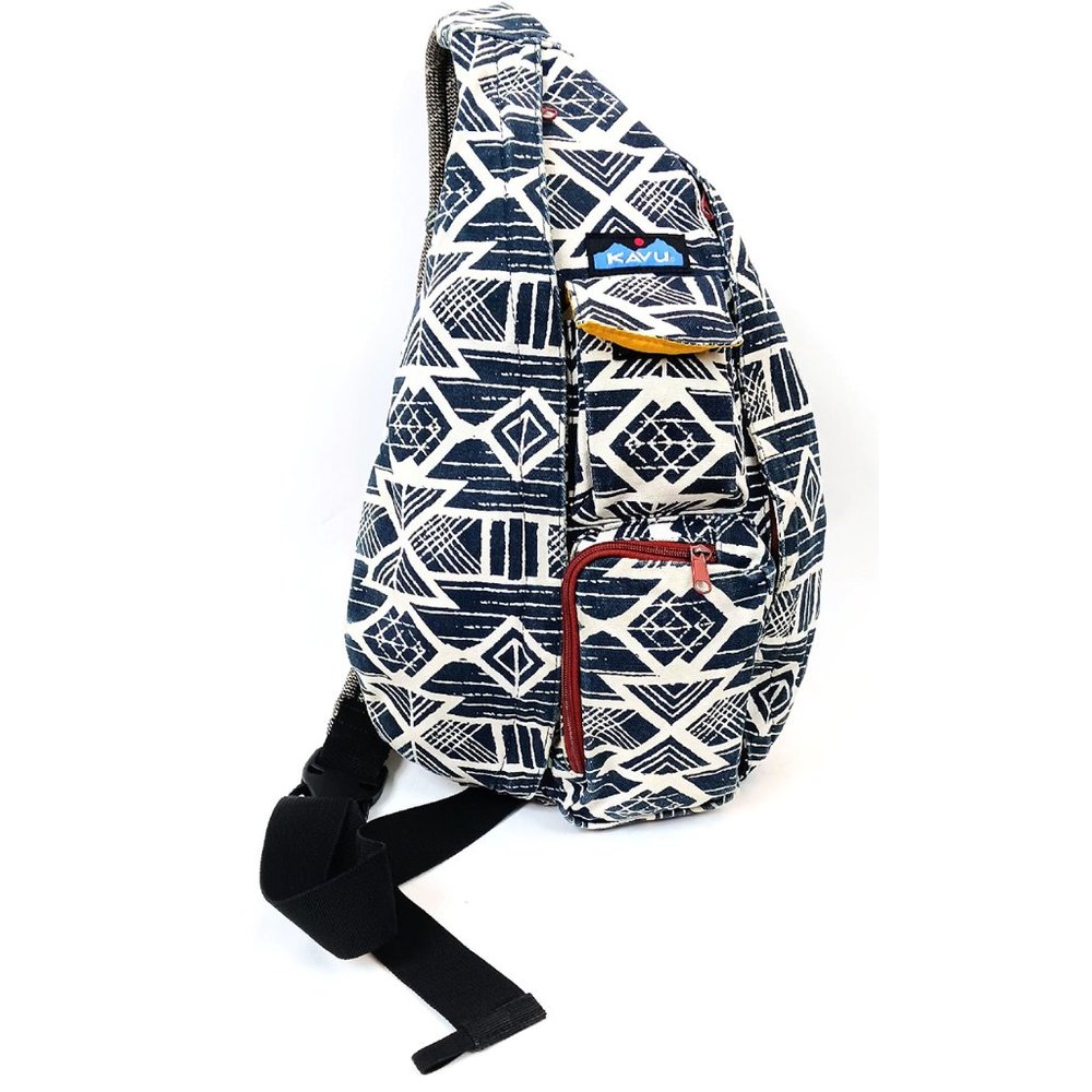 Kavu Navy & White Geo Sling Bag